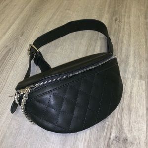 black leather fannypack!